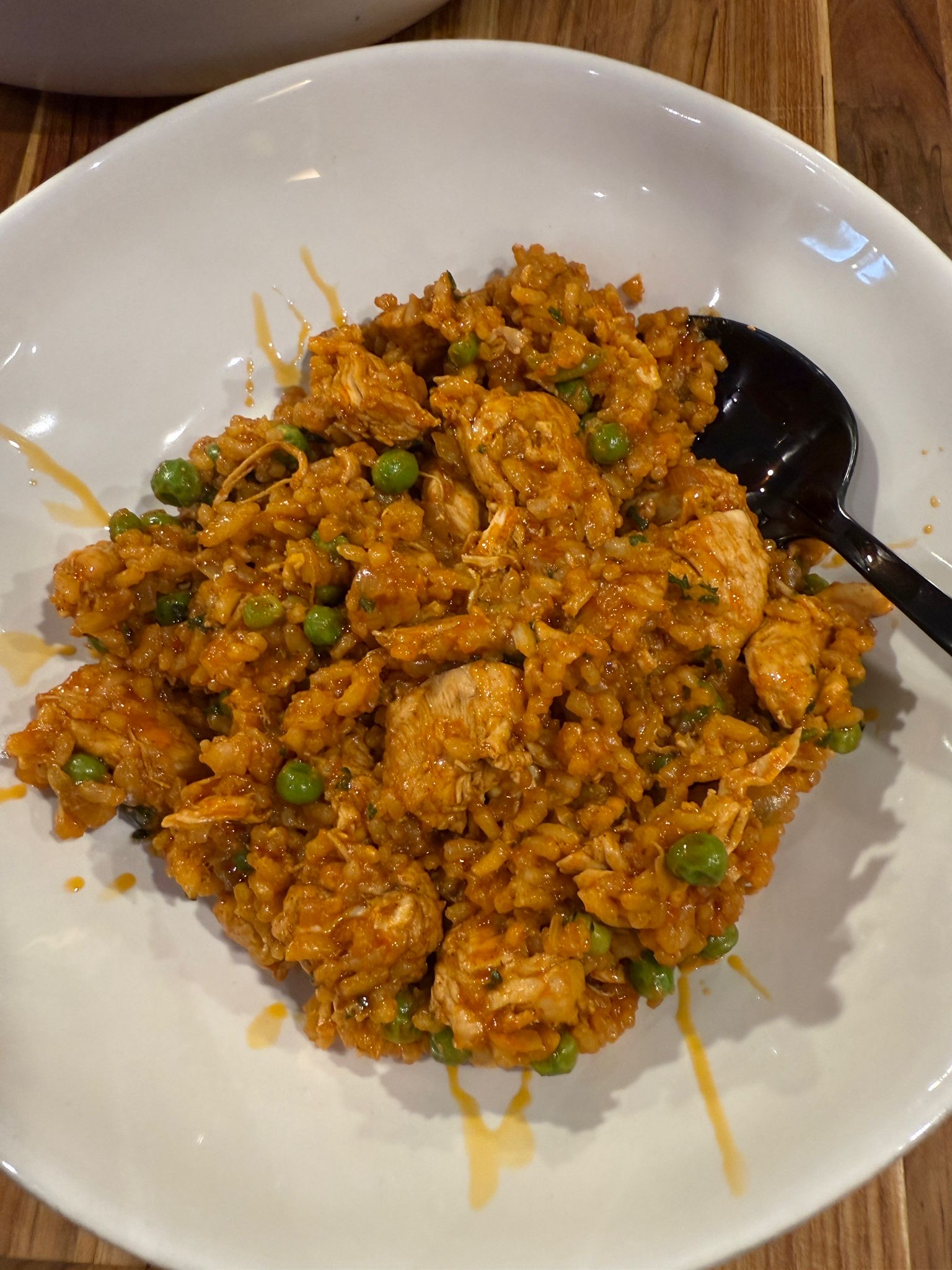 Portuguese Chicken and Rice in a bowl. 