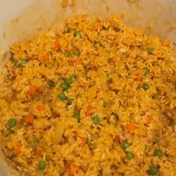 A pot of saffron rice.